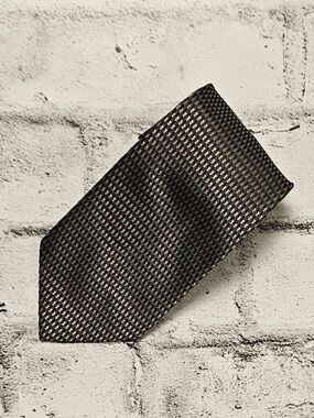 Agenda New York Silk Tie Black Gray Micro Pattern Classic
